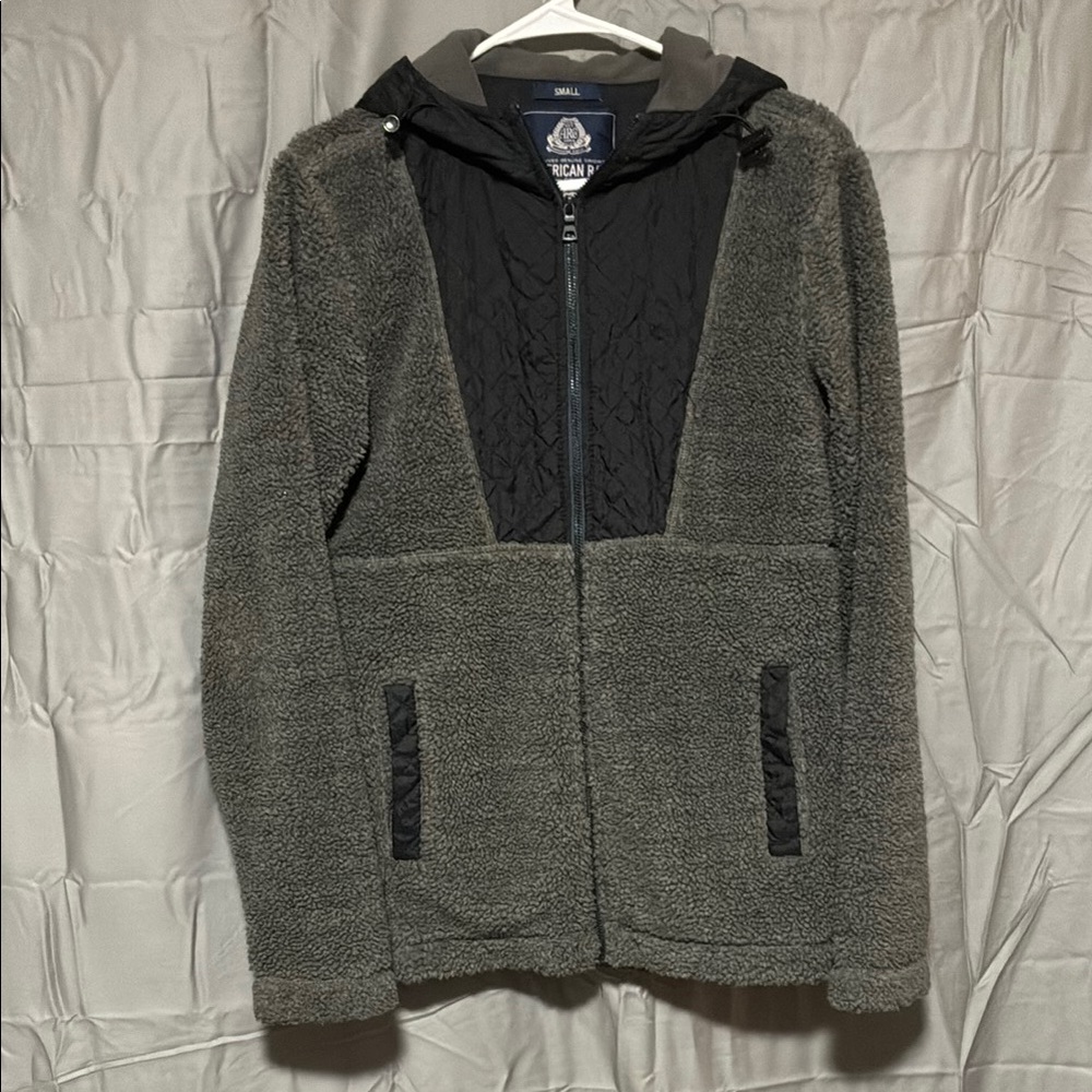 American Rag Black Quilted Jacket with Gray Interior